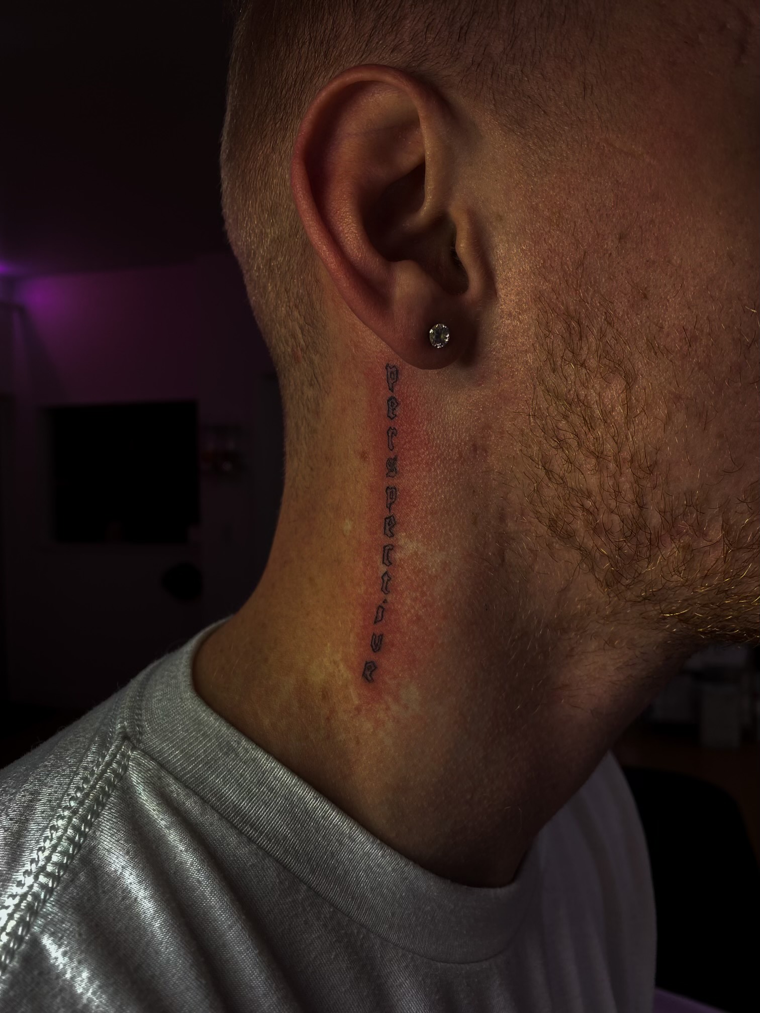script neck tattoo